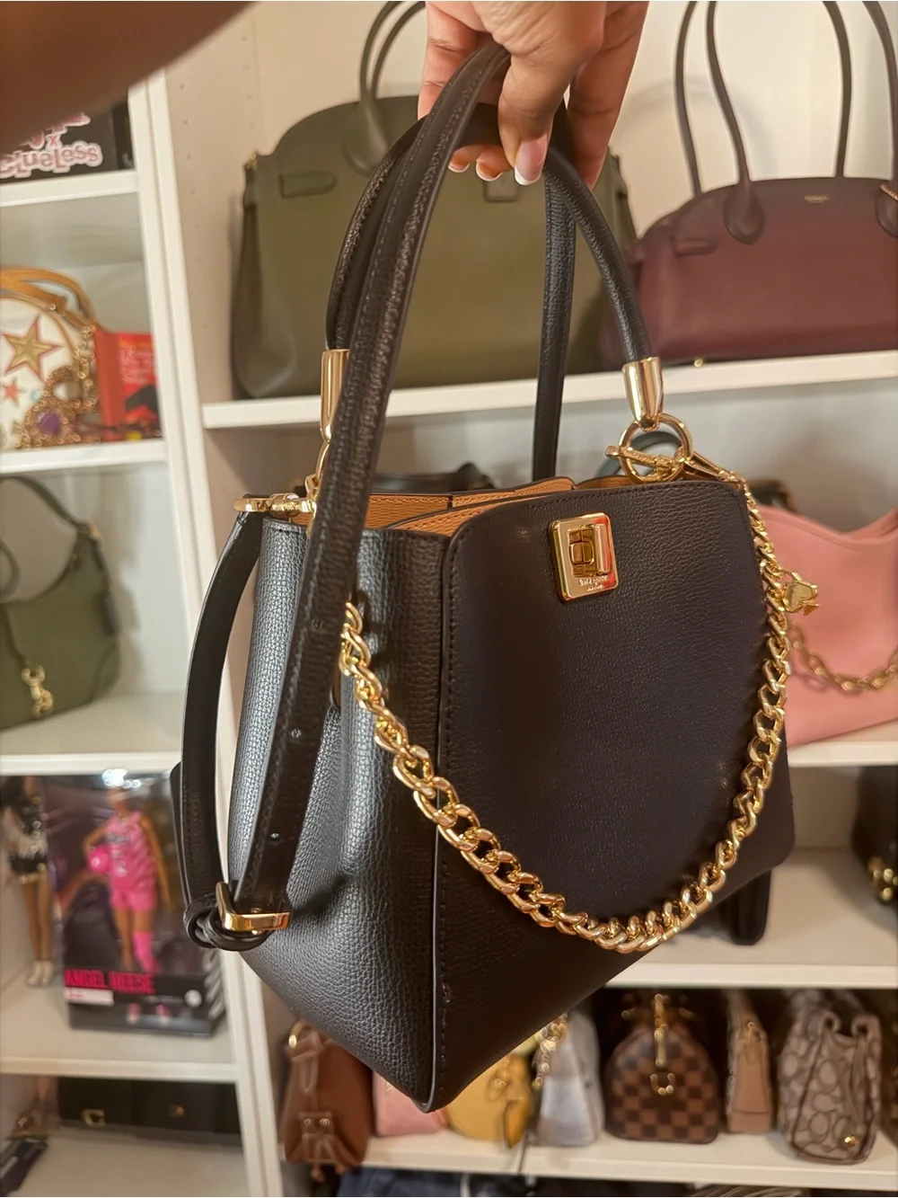 Kate Spade Phoebe Small Top Handle Bag with Branded Gold Chain